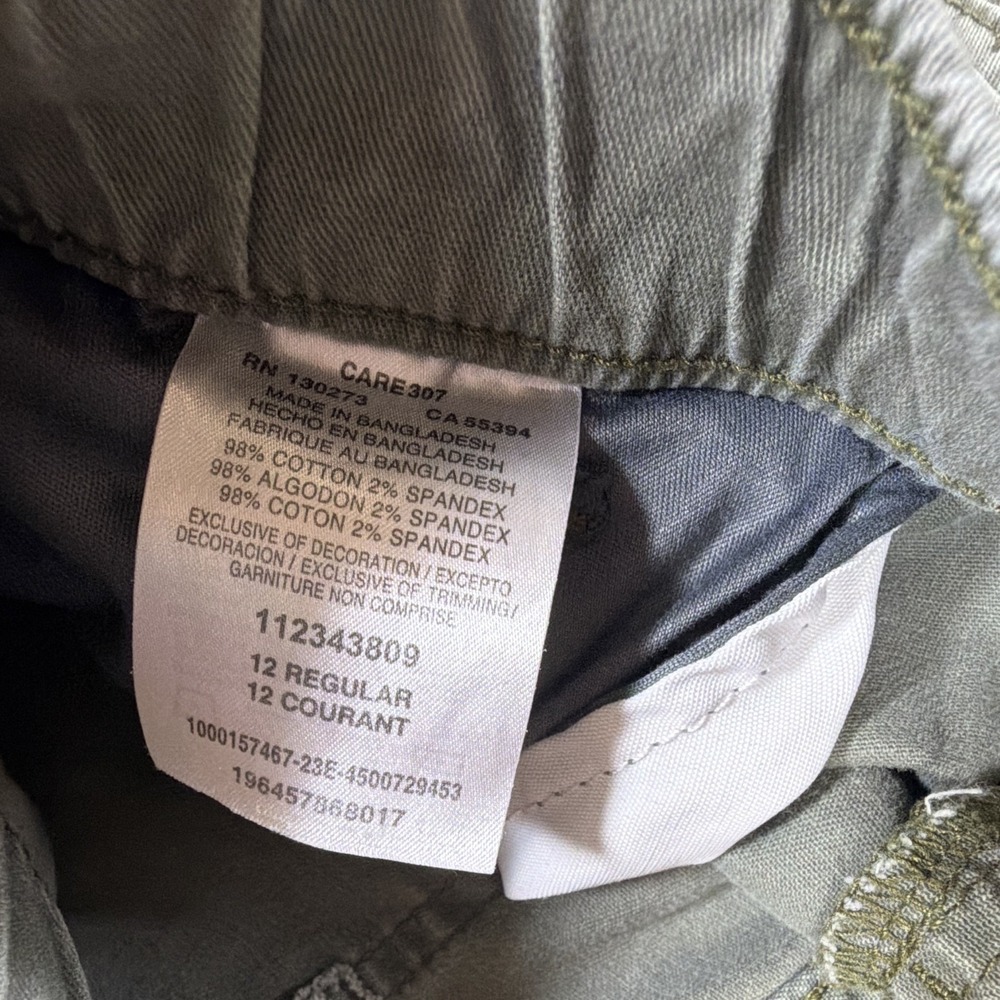 Wrangler Boys Green Solid Cargo Jogger Pants Drawstring Elastic Waist 12 - Picture 10 of 13